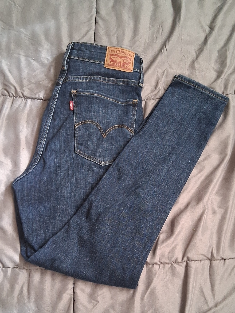 Levi's Blue Slim Straight Jeans with Red Tab
